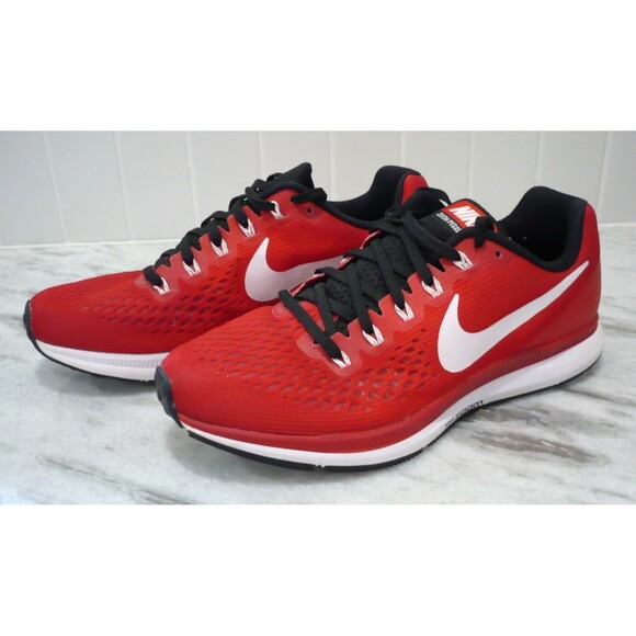 Men's Nike Team Zoom Pegasus 34 Red White Running Shoe Size 8 887009-601 NO Box - Picture 1 of 16